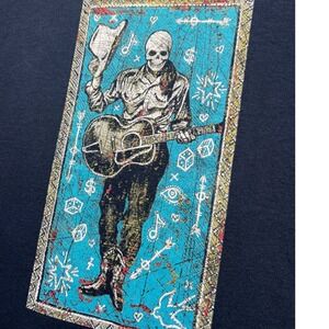 John Langford Skeleton Cowboy Guitarist Graphic T Shirt Black Mens Western‎ L